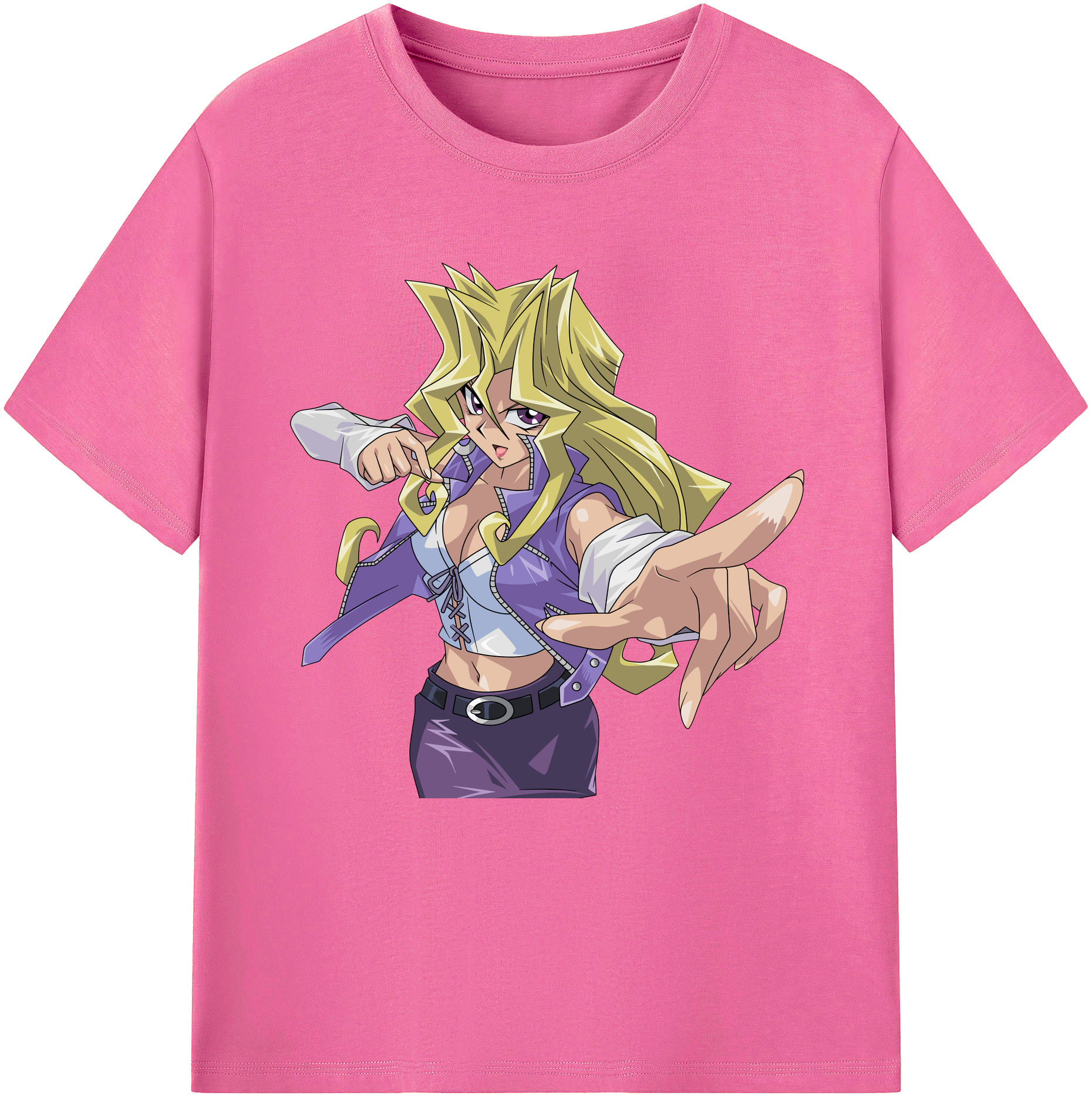 （画像用） 遊☆戯☆王 Yu-Gi-Oh! レディースカジュアルプリントTシャツ（綿100％）